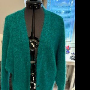 Free People | Jade Green Mohair Cardigan Sweater | Size Medium